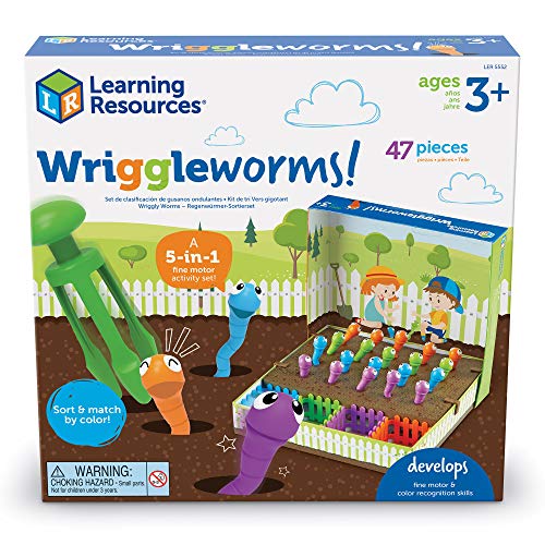 Learning Resources- Lombrices serpenteantes Wriggleworms Set de Actividades para Practicar la motricidad Fina, Habilidades motoras Finas pequeños, niños de 3+ años (LER5552)