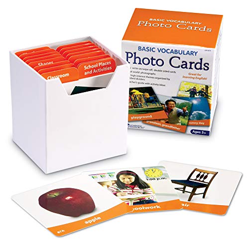 Learning Resources Ltd- Tarjetas fotográficas con Vocabulario básico, Color (LER6079)