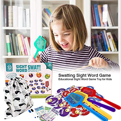 Learning Resources Matamoscas Word Swat un juego de palabras de visión para juegos táctiles y auditoriales, mejora la confianza y la lectura fluida de los niños