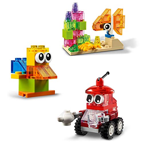 LEGO 11013 Classic Ladrillos Creativos Transparentes, Set de Construcción con Figuras de Animales para Niños y Niñas a Partir de 4 Años