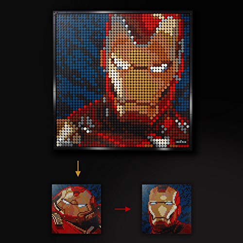 LEGO 31199 Art Marvel Studios Iron Man Póster de coleccionista DIY, Decoración de Pared, Imagen Personalizable, Set de Construcción para Adultos