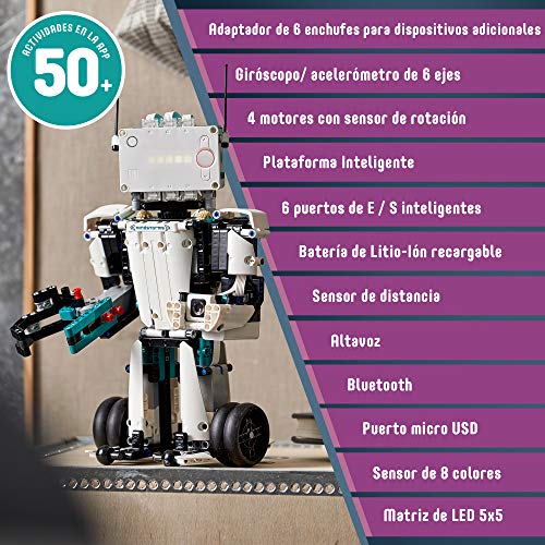 LEGO 51515 Mindstorms Robot Inventor y Kit de Robótica, Juguete Interactivo 5en1 Controlado por Aplicación, Coding Para Niños