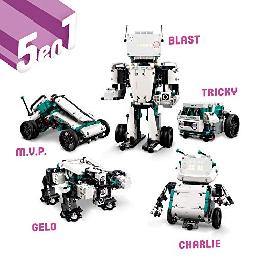 LEGO 51515 Mindstorms Robot Inventor y Kit de Robótica, Juguete Interactivo 5en1 Controlado por Aplicación, Coding Para Niños
