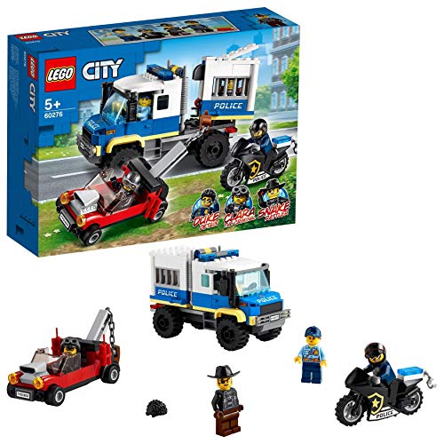 LEGO 60276 City Transporte de Prisioneros de Policía, Juguete de Remolque, Set de Expansión de Estación de Policía