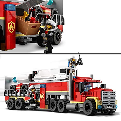 LEGO 60282 City Unidad de Control de Incendios Juguete de Construcción de Camión de Bomberos y Figuras de Bomberos