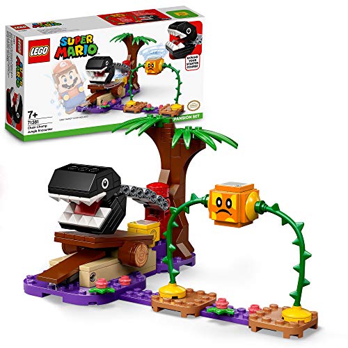 LEGO 71381 Super Mario Set de Expansión: Batalla en la Jungla contra el Chomp Cadenas, Kit de Construcción con Figura de Bramball