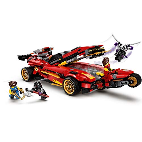 LEGO 71737 NINJAGO Legacy 71737 Deportivo Ninja X-1, Coche y Moto de Juguete con Figura Dorada de Cole