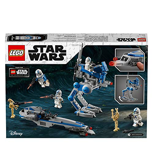 LEGO 75280 Star Wars Soldados Clon de la Legión 501 Set con Droides de Batalla y AT-RT Walker