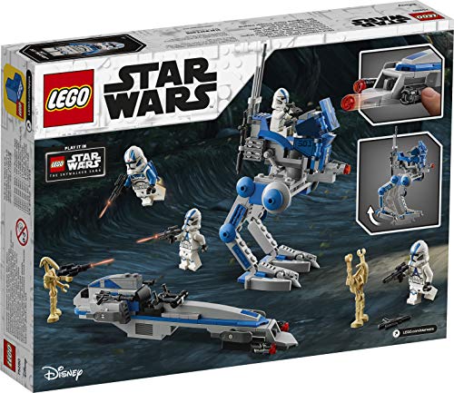 LEGO 75280 Star Wars Soldados Clon de la Legión 501 Set con Droides de Batalla y AT-RT Walker