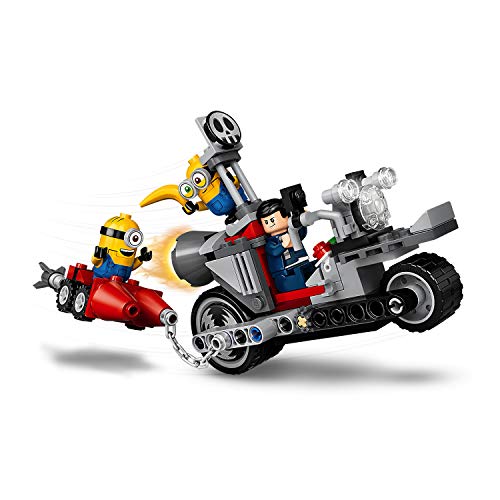 LEGO 75549 Minions Persecución en la Moto Imparable, Juguete de Construcción con Figuritas de Gru, Stuart y Bob
