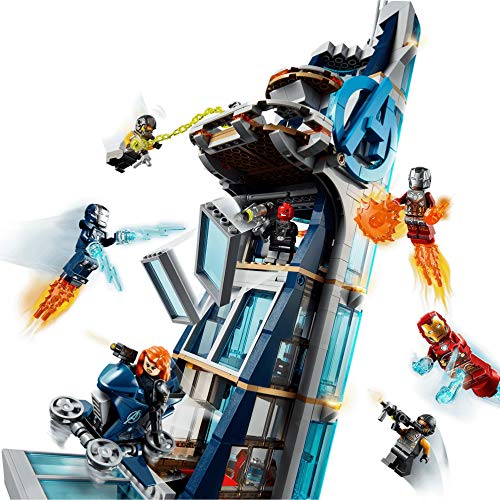 LEGO 76166 Marvel Los Vengadores Batalla en la Torre de los Vengadores con Iron Man, Viuda Negra & Cráneo Rojo, Set de Juguete