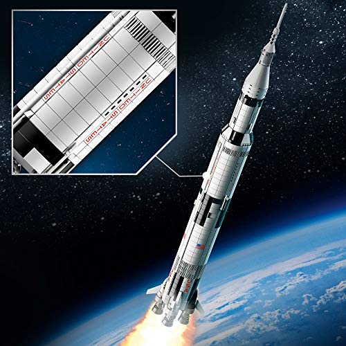 LEGO 92176 Ideas NASA Apolo Saturno V Nave Espacial y Vehículos para Coleccionistas, Set de Construcción con Soporte para Exposición