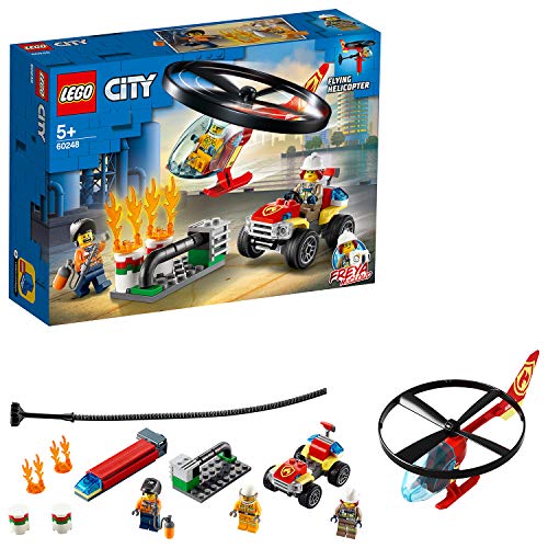LEGO City Fire - Intervención del Helicóptero de Bomberos, Juguete de Construcción con Helicóptero, Incluye un Quad de Bomberos y 3 Minifiguras (60248)