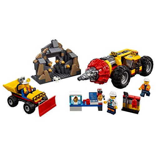 LEGO City - Mina Perforadora Pesada, Juguete Creativo de Construcción de Vehículo Minero para Niños y Niñas de 5 a 12 Años, Incluye Minifiguras y Araña que Brilla en la Oscuridad (60186)