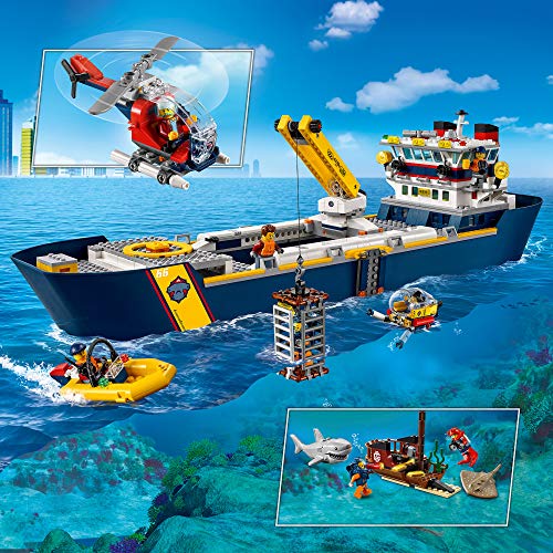 LEGO City Oceans Océano: Buque de Exploración Set Aguas Profundas, Juguetes de Aventuras Submarina para Niños, Multicolor (60266)