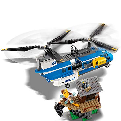 LEGO City Police - Montaña: Arresto, Set de Construcción de Juguete de Policía con Helicóptero, Coche, Minifiguras y Muñeco de Oso (60173)