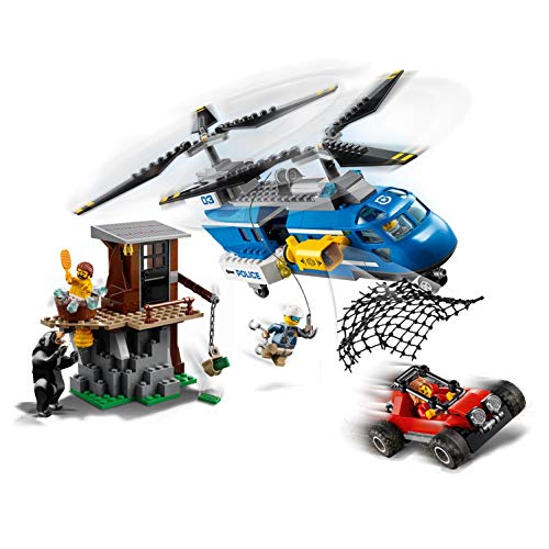 LEGO City Police - Montaña: Arresto, Set de Construcción de Juguete de Policía con Helicóptero, Coche, Minifiguras y Muñeco de Oso (60173)