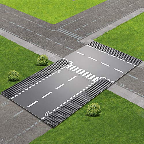 LEGO City Suplementario - Rectas e Intersección en T, juguete de pista de carretera complementario para tu ciudad de LEGO (60236)