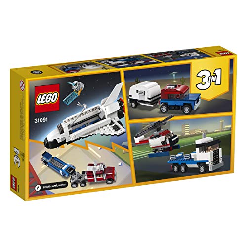 LEGO Creator - Transporte de la Lanzadera, Juguete de construcción 3 en 1 con nave espacial, se convierte en caravana (31091) , color/modelo surtido