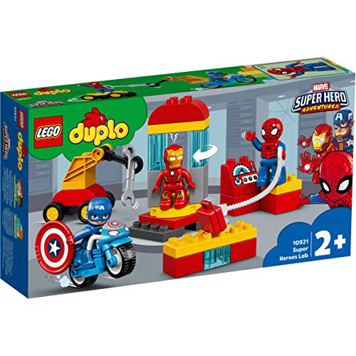 LEGO DUPLO Super Heroes - Laboratorio de Superhéroes, Set de Construcción Inspirado en Marvel, Incluye Figuras de Personajes como Spider-man, Ironman y Capitán América (10921)