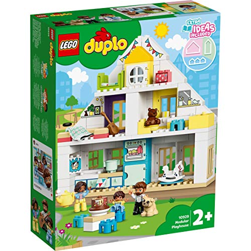 LEGO DUPLO Town - Casa de Juegos Modular, Set 3 en 1 Recomendado a Partir de 2 Años, Incluye Figuras de Animales y Personas de Juguete, Cuenta con 3 Plantas (10929)