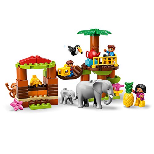 LEGO DUPLO Town - Isla Tropical Nuevo set de construcción educativo, incluye Varios Animales Salvajes de Juguete y una Casa de Arbol (10906)