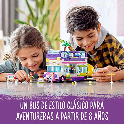 LEGO Friends - Bus de la Amistad, Set de Construcción de Autobús de Juguete con Piscina y Tobogán, Incluye Muñecas de Olivia, Mia y Stephanie, a Partir de 8 Años (41395)