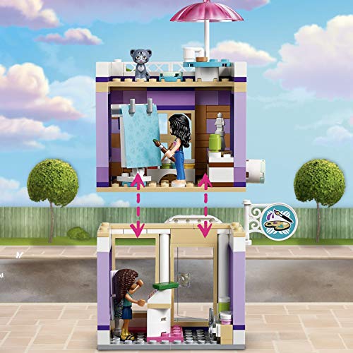 LEGO Friends - Estudio Artístico de Emma, Juguete Creativo para Construir Edificio, Incluye Minipersonajes y Figura de Mascota (41365)