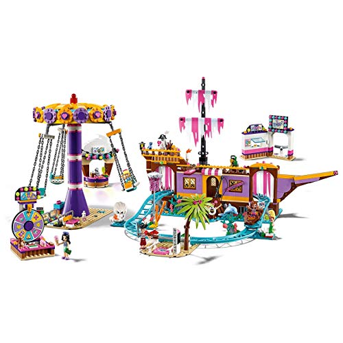 LEGO Friends - Muelle de la Diversión de Heartlake City Nuevo set de construcción con Barco Pirata de juguete y Numerosas Atracciones, incluye Mini muñecas (41375)