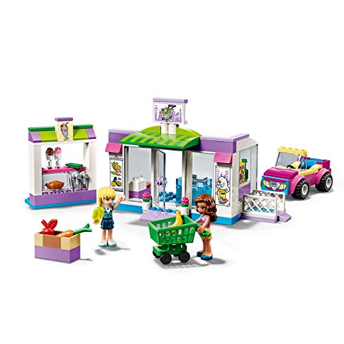 LEGO Friends - Supermercado de Heartlake City Nuevo set de construcción de Tienda de Juguete con Carrito de la Compra y Puestos de Comida, incluye Coche Descapotable Rosa (41362)