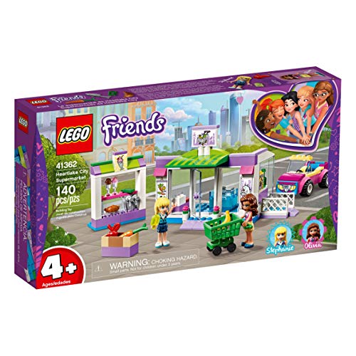 LEGO Friends - Supermercado de Heartlake City Nuevo set de construcción de Tienda de Juguete con Carrito de la Compra y Puestos de Comida, incluye Coche Descapotable Rosa (41362)