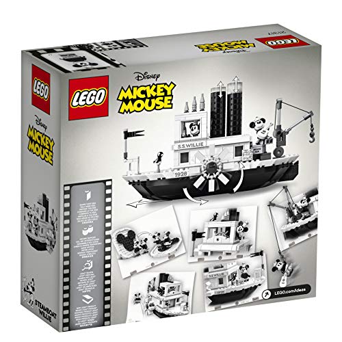 LEGO Ideas - El Botero Willie, Juego de Construcción del Barco Clásico de Vapor Inspirado en el Corto de Animación de Disney, con Minifiguras de Mickey y Minnie Mouse (21317)