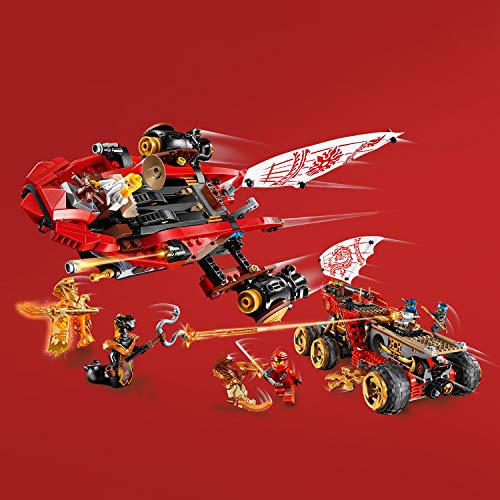 LEGO Ninjago - Navío de Tierra Juguete de construcción de Vehículo todoterreno Ninja, incluye Varios Guerreros Samurai, Novedad 2019 (70677)
