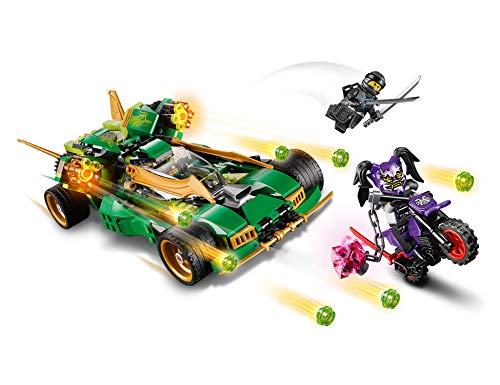 LEGO Ninjago - Reptador Ninja Nocturno, Set de Construcción de Juguete Divertido con Coche, Moto y Minifiguras de Acción de Ninja (70641)
