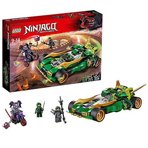 LEGO Ninjago - Reptador Ninja Nocturno, Set de Construcción de Juguete Divertido con Coche, Moto y Minifiguras de Acción de Ninja (70641)
