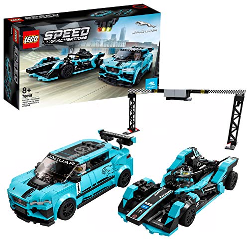 LEGO Speed Champions - Formula E Panasonic Jaguar Racing GEN2 car & Jaguar I-PACE eTROPHY, Juguete de Construcción con 2 Coches para Jugar a las Carreras (76898)