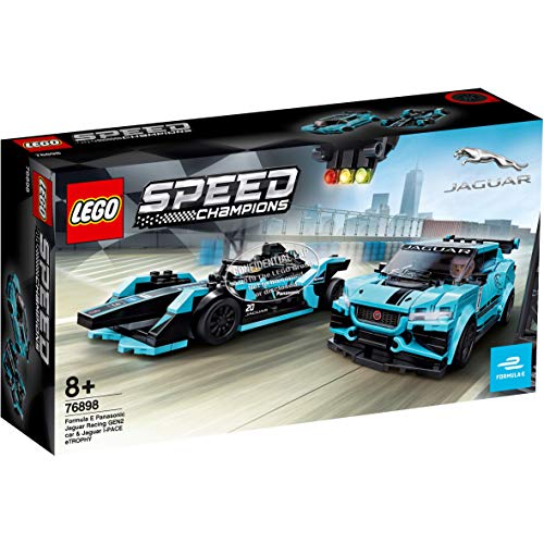 LEGO Speed Champions - Formula E Panasonic Jaguar Racing GEN2 car & Jaguar I-PACE eTROPHY, Juguete de Construcción con 2 Coches para Jugar a las Carreras (76898)