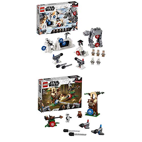 LEGO Star Wars - Action Battle: Defensa de la Base Eco (75241) + Action Battle: Asalto a Endor, Juguete de Construcción Inspirado en la Saga de la Guerra de Las Galaxias (75238)