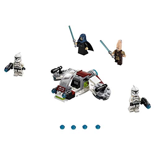 LEGO Star Wars - Pack de combate: Jedi y Soldados Clon, Juguete de Construcción de la Guerra de las Galaxias para Recrear e Imaginar Aventuras, Incluye Minifiguras y Speeder (75206)