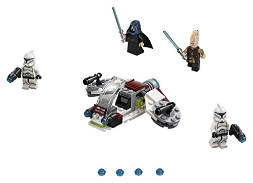LEGO Star Wars - Pack de combate: Jedi y Soldados Clon, Juguete de Construcción de la Guerra de las Galaxias para Recrear e Imaginar Aventuras, Incluye Minifiguras y Speeder (75206)