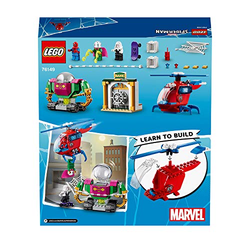 LEGO Super Heroes - Amenaza de Mysterio, Set de Construcción, incluye Helicóptero de Juguete y Minifiguras de Spider-man, Spider-girl y Mysterio (76149)