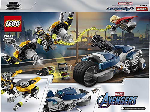 LEGO Super Heroes - Vengadores: Ataque en Moto, Juguete de Construcción de Vehículo para Recrear al Aventuras de los Superhéroes, Incluye Minifiguras de Black Panther y Thor (76142)