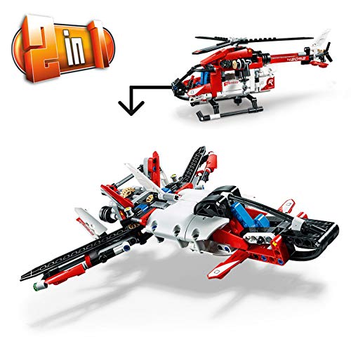 LEGO Technic - Helicóptero de Rescate, maqueta de juguete detallada para construir y crear aventuras en el aire (42092)