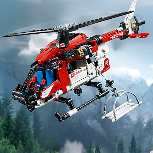 LEGO Technic - Helicóptero de Rescate, maqueta de juguete detallada para construir y crear aventuras en el aire (42092)