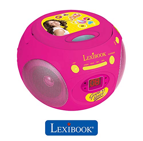 LEXIBOOK- Disney Soy Luna-Reproductor Radio CD, Altavoz Portátil, Rosa RCD102SL FM, AUX IN, Color
