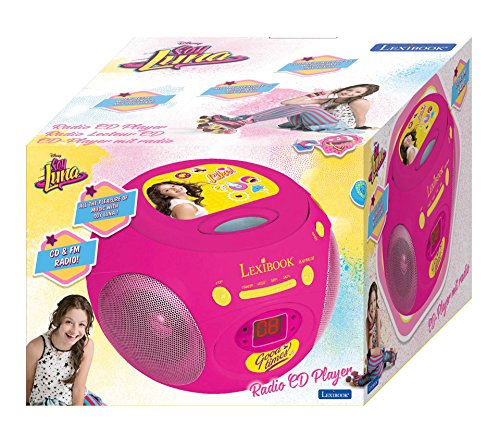 LEXIBOOK- Disney Soy Luna-Reproductor Radio CD, Altavoz Portátil, Rosa RCD102SL FM, AUX IN, Color