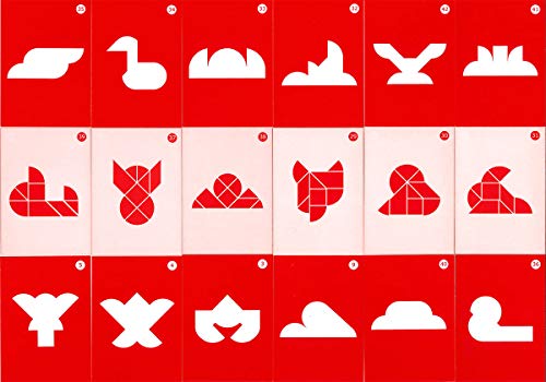 LOGICA GIOCHI Art. Doble Corazón Tangram - 42 Figuras en 1 - Rompecabezas matematico - Rompecabezas de Madera - Juego para 1 o 2 Jugadores