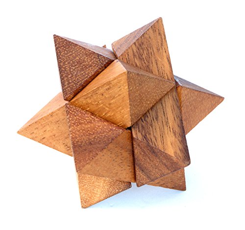 LOGICA GIOCHI Art. Estrella Polar - Rompecabezas 3D de Madera Preciosa - Dificultad 3/6 Difícil - Colección Leonardo da Vinci (Medio)