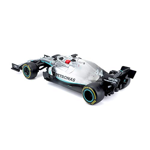 Maisto Tech R/C F1 Mercedes AMG Petronas W10 (2019): Coche teledirigido Lewis Hamilton en Escala 1:24, Coche de fórmula 1, 2,4 GHz, Control de empuñadura de Pistola, 22 cm, Color Plateado (582352)