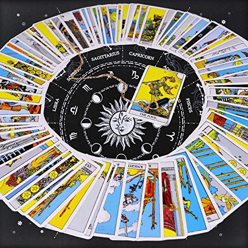Mantel De Tarot,12 Constelaciones De AstrologíA Tarot De AdivinacióN Mantel, Tela De Cartas De Tarot De Altar, Para Los Amantes Del Tarot Y Los Hogares Diarios 50×50cm (Negro)